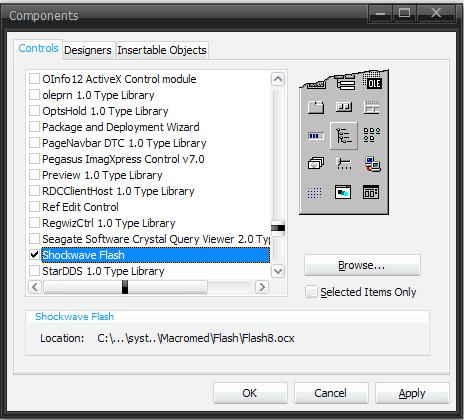 create object shockwaveflash vfp